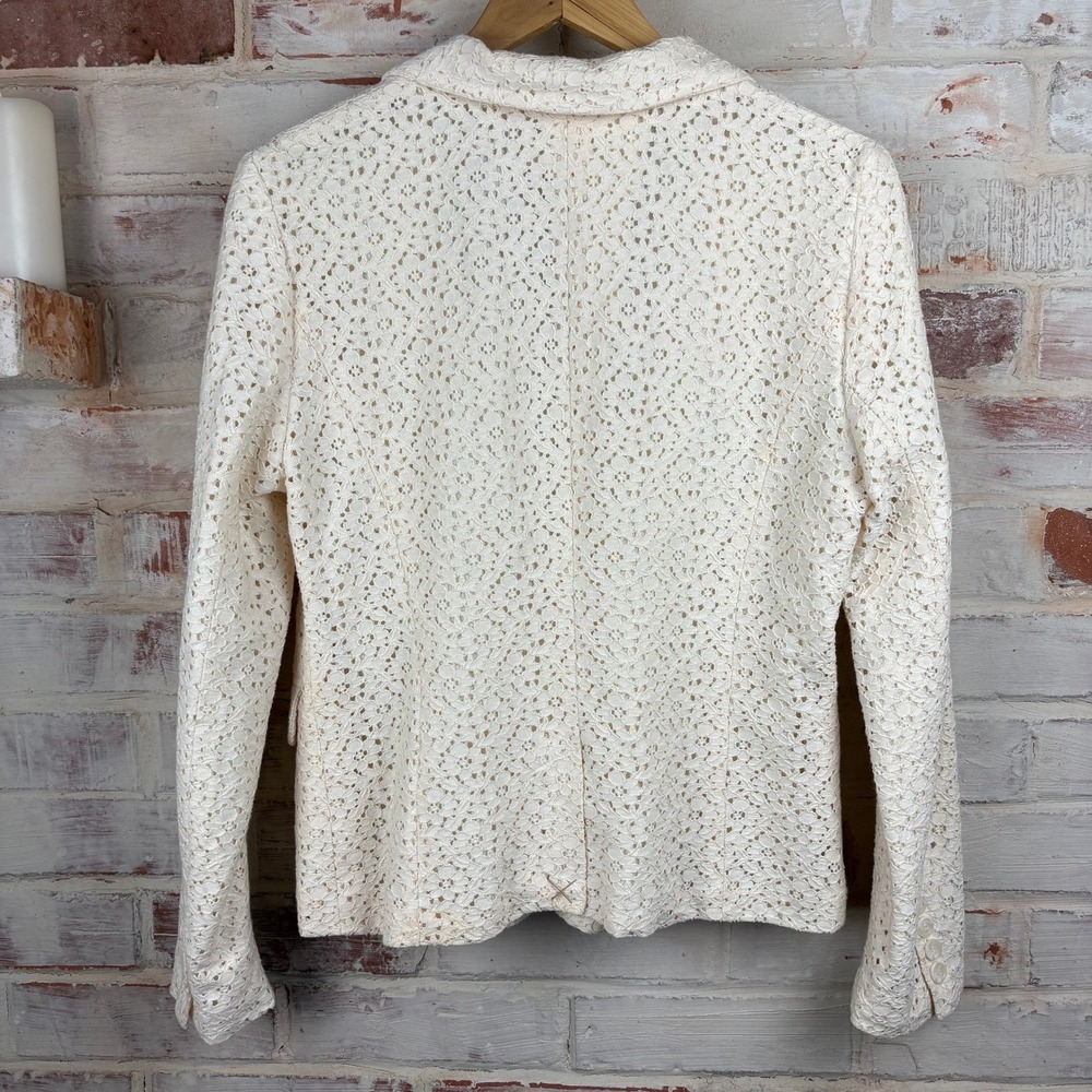 Kenar Ivory Lace Blazer Jacket Romantic Cottagecore Feminine Tailcoat - Picture 3 of 9